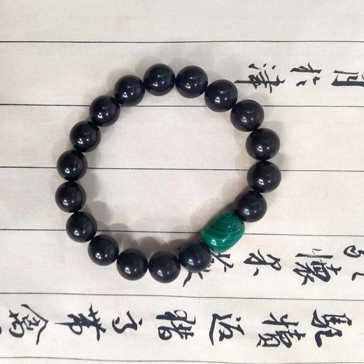 孔雀石顶珠清代檀香紫檀家居老料制手串直径1.2cm 商品图4