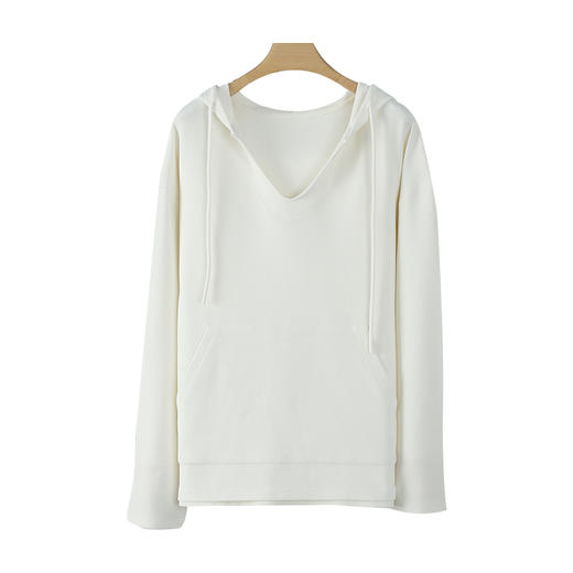 美式大V领设计感慵懒风落肩休闲连帽春秋宽松显瘦卫衣 880009 商品图7