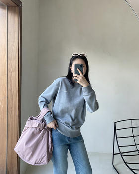 现货 THS 8.31-无 大王家 情侣款 mini字母logo印花圆领卫衣 2色 QI134