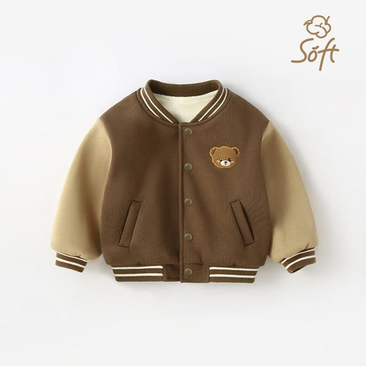 【萌趣百搭，可爱不单调~】秋冬新款宝宝加绒外套 婴儿加厚棒球服 男女童儿童外出衣服 上衣童装 自由随心搭 活力满满穿出彩-QQ 商品图7