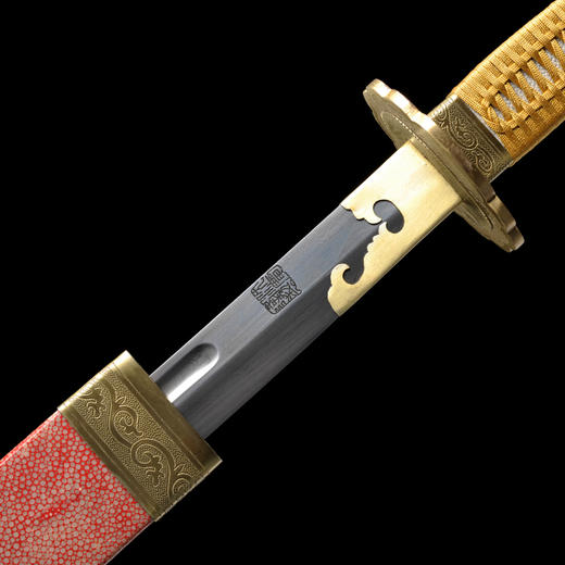 方正鱼皮清腰刀  传统宝刀 清刀 龙泉沈广隆剑铺宝剑 传统刀 sgl-5037未开刃 商品图5