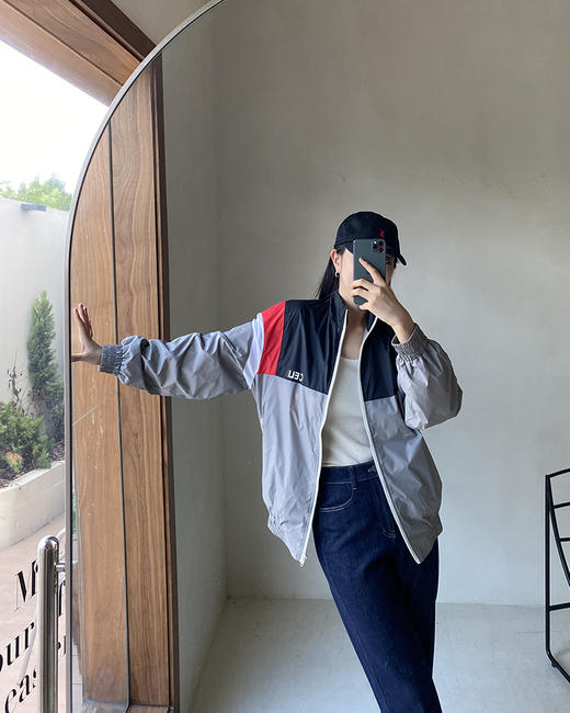 现货 THS 8.31-限时 塞林家 情侣款 拼色印花轻便立领夹克 QF075 商品图0