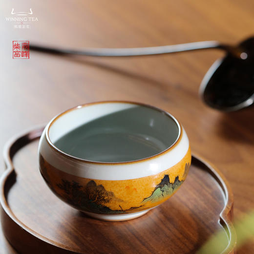 问鼎汝瓷鼎峰柴窑天青禅定杯（千里江山） 商品图3