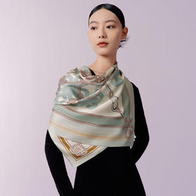 万事利“络彩和颂”88厘米双面印花大方巾