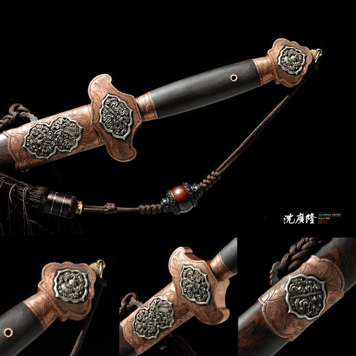 八仙剑（紫铜嵌银） 龙泉沈广隆宝剑 镇宅宝剑 沈广隆剑铺 手工传统剑收藏宝剑 sgl-3107未开刃 商品图3