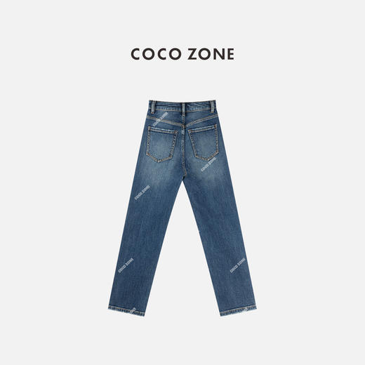 COCO ZONE 时尚休闲水洗牛仔裤简约显瘦直筒裤CC1C1929 商品图1