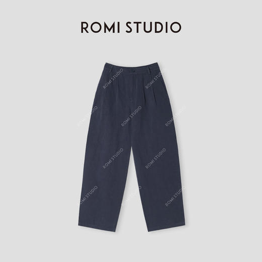 ROMI STUDIO“汉麻甄选”汉麻棉混纺麻结肌理感直筒休闲裤 431K9155 商品图0