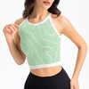 带胸垫背心瑜伽服条纹紧身运动上衣女短款无缝一体织健身无袖 RX T1230 商品缩略图4
