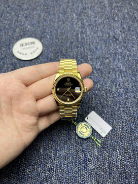 新款震撼发布 ROLEX 劳力士 星期日历型 日志36mm 宝石盘系列中性腕表，36男女皆可佩戴 无字天书 黑玛瑙 让你过目不忘！