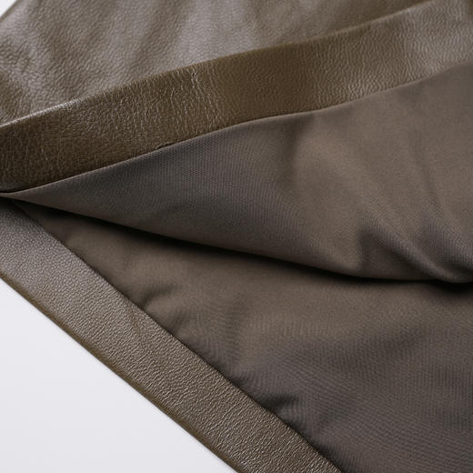 ROMI STUDIO “棕标甄选” 半植鞣无涂层粒面羊皮A字半裙24AFQ033 商品图2