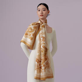 万事利“瑰下梦影”双面印花长巾