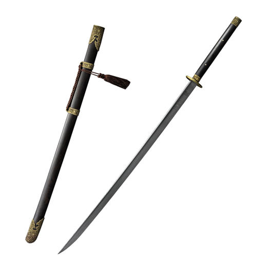 精雕乾坤苗刀 中华苗刀花纹钢武术苗刀 龙泉沈广隆剑铺宝剑  sgl-9021未开刃 商品图6