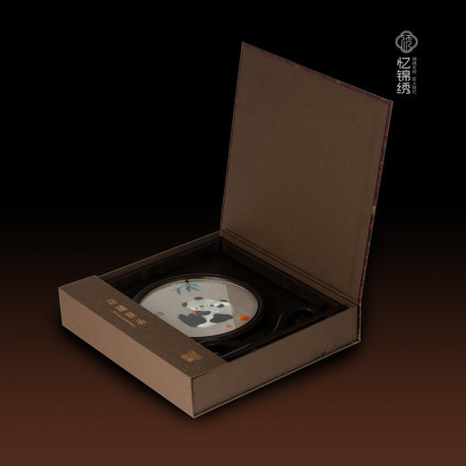 蜀绣滚滚红荔双熊猫非遗手工工艺 商品图4