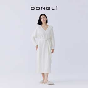 东黎 • 秀场同款 山羊绒女士秋季针织V领连衣裙 4128