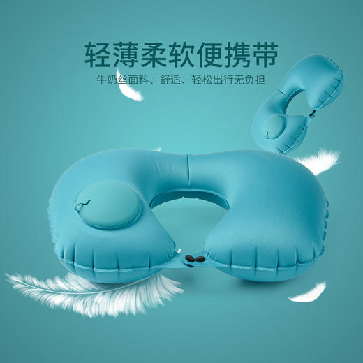 【超便携！按压充气枕头靠枕】温暖舒适，亲肤柔软，即是睡枕，也是腰靠，户外旅行枕头腰靠枕护颈枕充气方枕午睡枕 商品图3