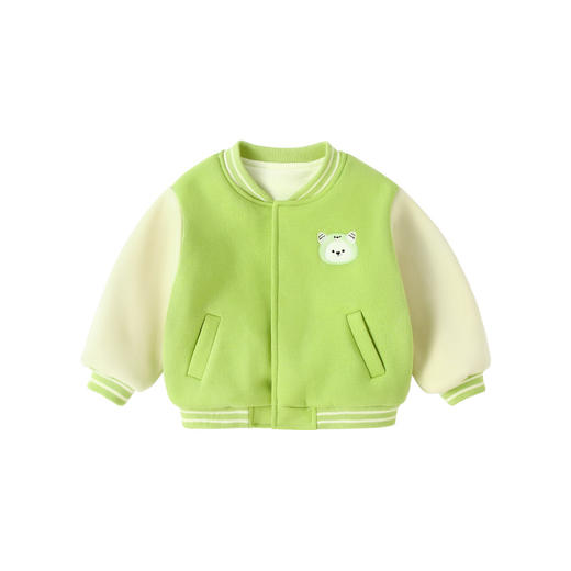 【萌趣百搭，可爱不单调~】秋冬新款宝宝加绒外套 婴儿加厚棒球服 男女童儿童外出衣服 上衣童装 自由随心搭 活力满满穿出彩-QQ 商品图4