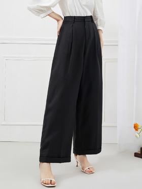 418感恩价→8281 秋款翻裤脚显瘦休闲裤（微微脏）-喜出