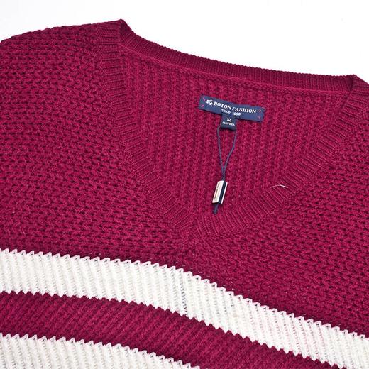 【第2件半价！尾货清仓不退换】波顿冬季女士毛衣休闲宽松慵懒风拼色套头简约百搭显瘦长袖上衣LU075516 商品图5