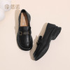 信诺真皮舒适女鞋2024新款秋季牛皮金属扣圆头小皮鞋中年妈妈单鞋X24Q118-36 商品缩略图1