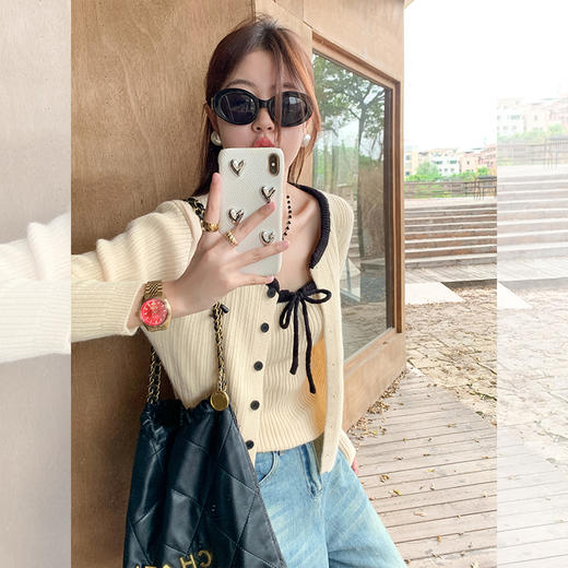 <曾小咸推荐>韩系2色毛衣开衫吊带 商品图0