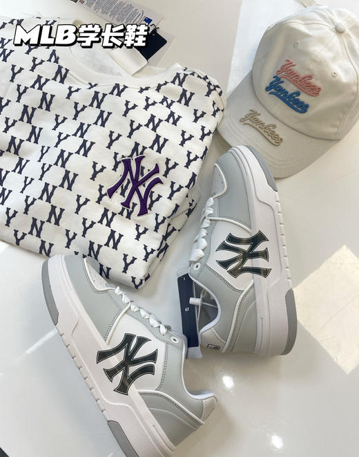 回购无数！！新款 MLB满标老花&经典洋基队板鞋丨新款3色巨轻便!!! 脚感很舒服！纽约洋基队新配色+Chunky Liner Low/ 魔术贴中帮 校园风系列增高厚底百搭学长鞋，男女可穿 商品图10