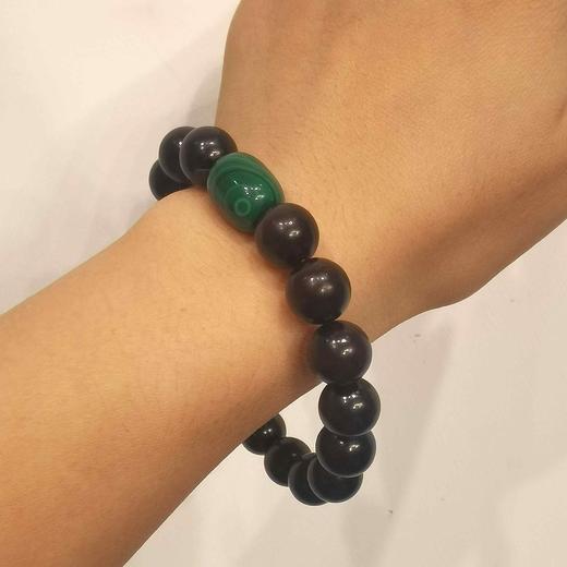 孔雀石顶珠清代檀香紫檀家居老料制手串直径1.2cm 商品图6