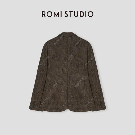 ROMI STUDIO“自我格调”羊毛复古细格纹肌理修身西装外套 431WS051 商品图1