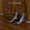 faytobe尖方头短靴25春时尚胎牛皮百搭经典小低跟设计感女瘦瘦靴 商品缩略图6