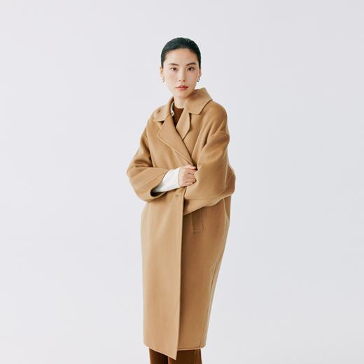 东黎 • 山羊绒女士秋冬长款简约翻领一粒扣羊绒大衣 4593 商品图4
