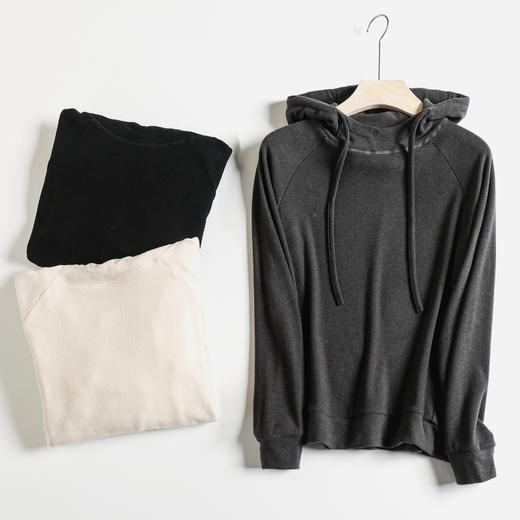 德绒膨体抑菌柔软亲肤连帽打底衫女 A10310 商品图3