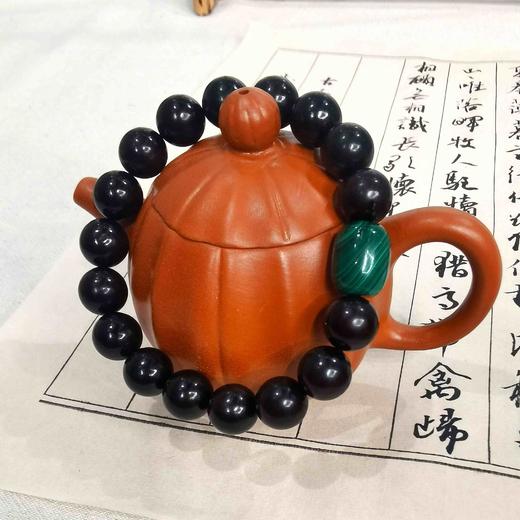 孔雀石顶珠清代檀香紫檀家居老料制手串直径1.2cm 商品图2