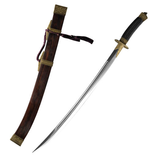 方正黑檀清腰刀 传统宝刀 清刀 龙泉沈广隆剑铺宝剑 传统刀 sgl-5038未开刃 商品图6