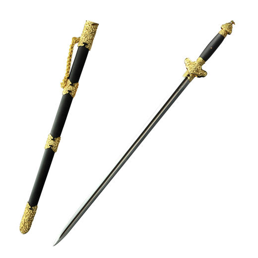 镀金含光剑 龙泉沈广隆宝剑 镇宅宝剑 龙泉沈广隆剑传统剑收藏宝剑 sgl-3009未开刃 商品图6