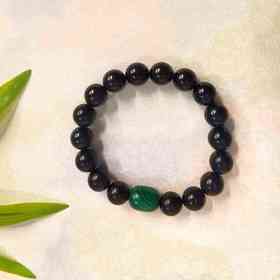 孔雀石顶珠清代檀香紫檀家居老料制手串直径1.2cm