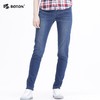 波顿牛仔裤女秋冬季显瘦直筒浅色弹力百搭修身长裤子LE213319 商品缩略图3