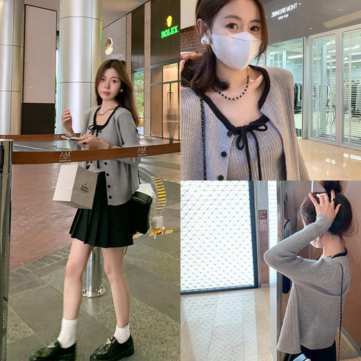 <曾小咸推荐>韩系2色毛衣开衫吊带 商品图2