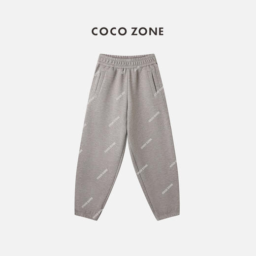 COCO ZONE冬季加绒束脚裤字母刺绣保暖百搭休闲裤23C50084 商品图0