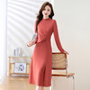 2024秋季新款韩版修身圆领长袖包臀显瘦纯色修身时尚连衣裙HR-MJSW1855 商品缩略图3
