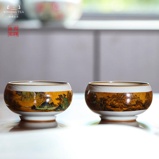 问鼎汝瓷鼎峰柴窑天青禅定杯（千里江山） 商品图1