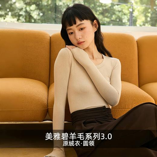 【2024秋冬新品】兰精天丝诺羊毛（圆领）打底衫 美雅碧保暖针织衫内搭薄款长袖 商品图2