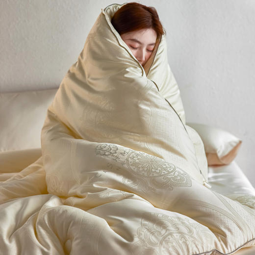 自然醒金钻羊绒蛋白纤维被高档轻柔透气春秋被轻奢提花被加厚被胎保暖秋冬被芯TD 商品图9