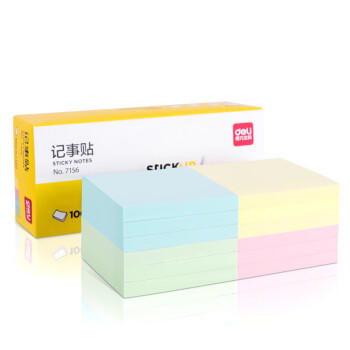 得力（deli）100张便利贴76*76mm备忘便签纸易撕好贴记事贴/自粘笔记本本子（混）学习办公用品7156 商品图3