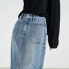 逸阳大口袋后开叉牛仔半裙女2024年夏季新款H版显高显瘦裙子1099 商品缩略图4
