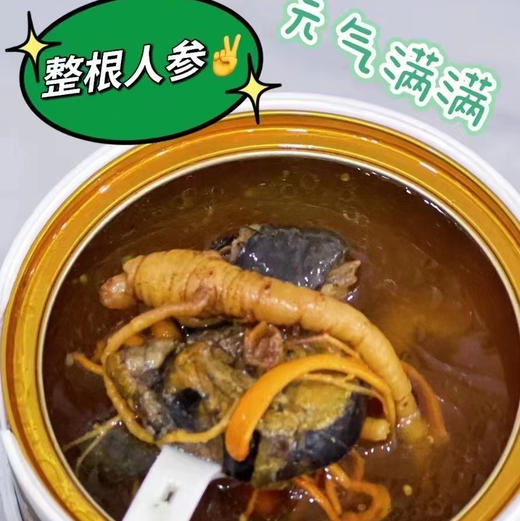 来点不一样的高端大气[爱心]人参花胶炖乌鸡✅整根人参✅花胶、乌鸡、虫草✅牛的是·自加热❗️ 商品图0