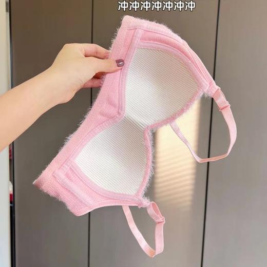 2024秋冬新款毛茸茸舒适辣妹美背文胸罩 聚拢无钢圈内衣女  商品图4