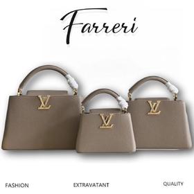 Capucines MM手袋，法国进口小牛皮！纯灰色