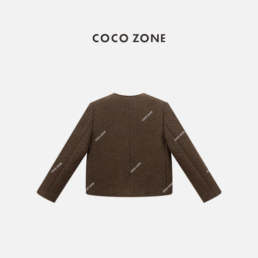 COCO ZONE 秋季高级感圆领外套单排扣长袖上衣CC2C1544 商品图1