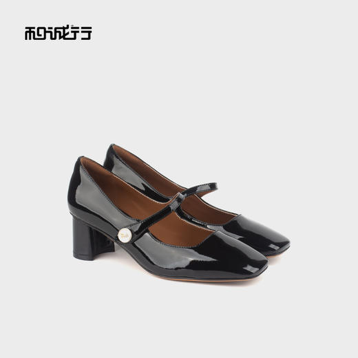 和诚行 2024秋冬新款法式复古气质玛丽珍鞋女通勤中跟单鞋0980026 商品图4