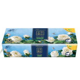 清风花萃臻品4层有芯卫生纸200克10卷（无香）
