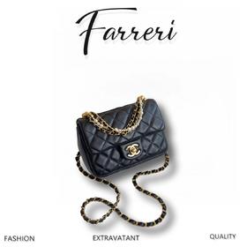 香奶奶 24P方胖子珍珠链条口盖包 （正品皮）